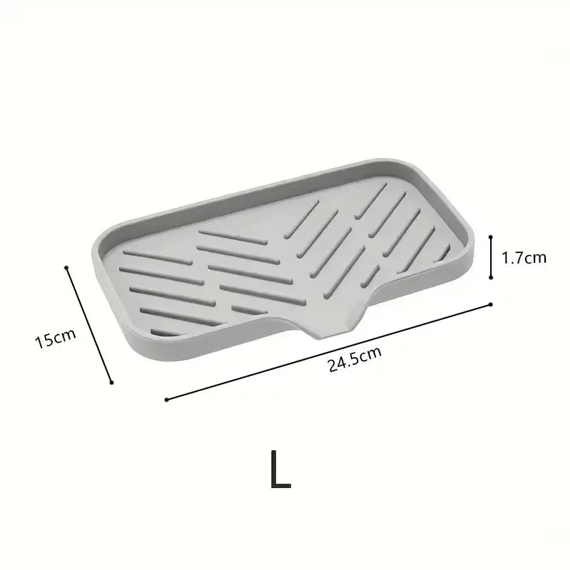 Silicone Faucet Pad Sink Tray Soap Sponge Storage Rack Soap Tray Kitchen Storage Rack Sponge Drainage Pad Soap Dispenser Kitchen