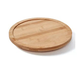 Solid Bamboo Lazy Susan Wood Turntable Tray Cabinet Organizer Balanced Smooth Spin Thicken Round Wood Tray Rotating Spice Rack