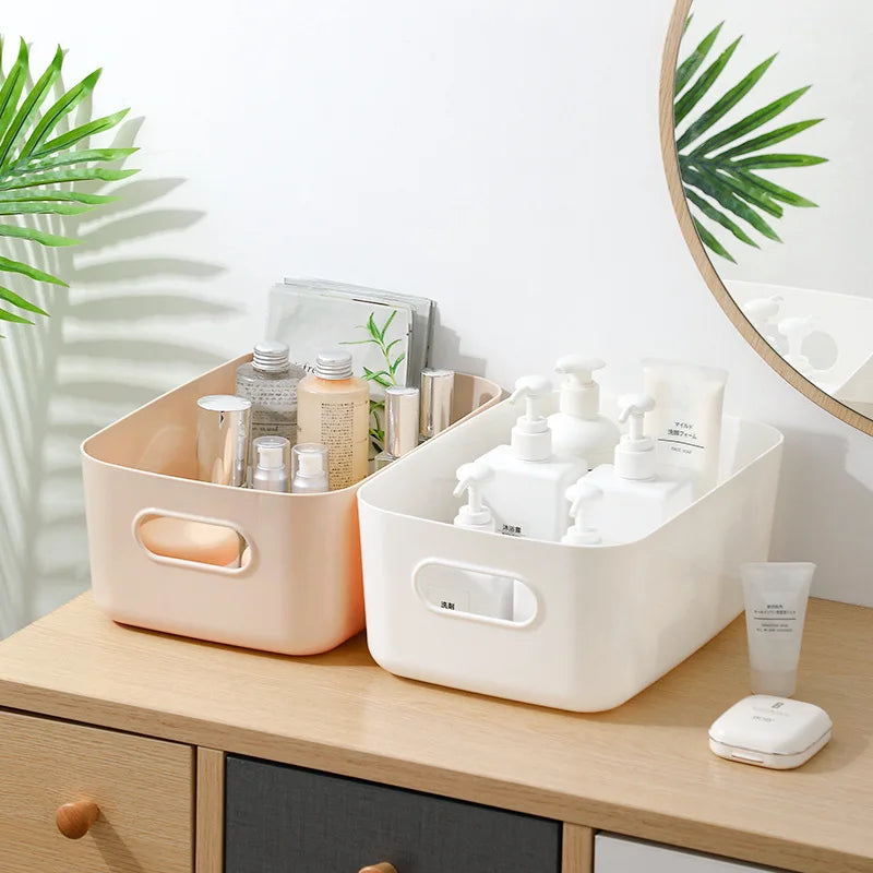 1/3pcs Dormitory Miscellaneous Storage Box Desktop Cosmetic Storage Box Bathroom Kitchen Bedroom Plastic Storage Basket