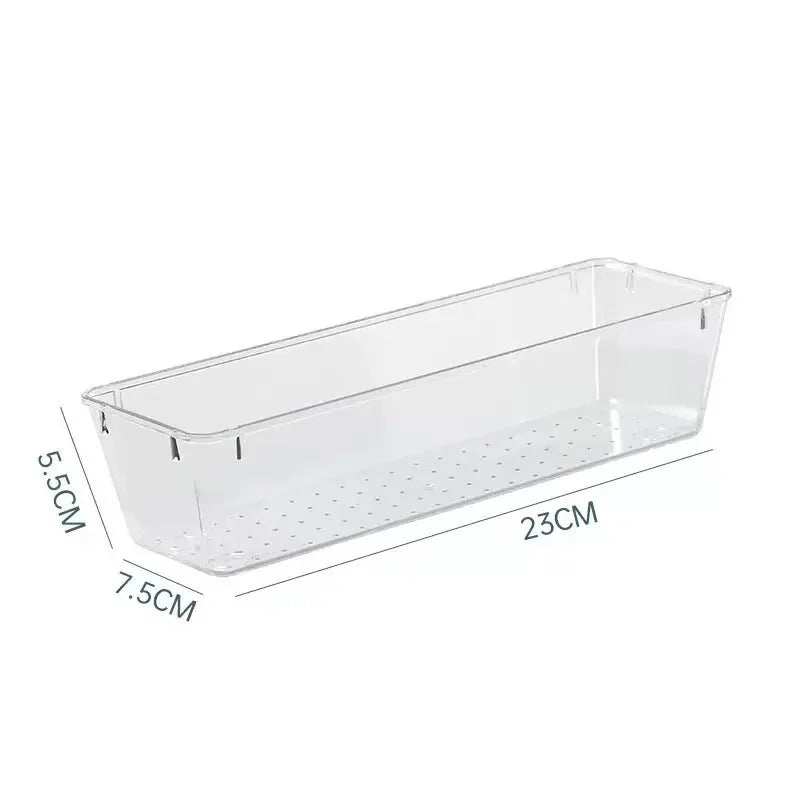 Drawer Organizers Clear Plastic Tub Containers for Bathroom Dressing Table Storage, Home Organization Makeup Kit