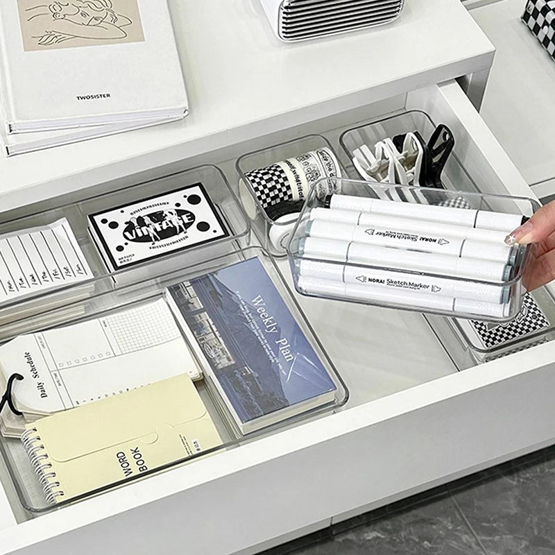 C Stackable Acrylic Drawer Organizer Adjustable Divider Trays For Cosmetics Modular Makeup Storage Box