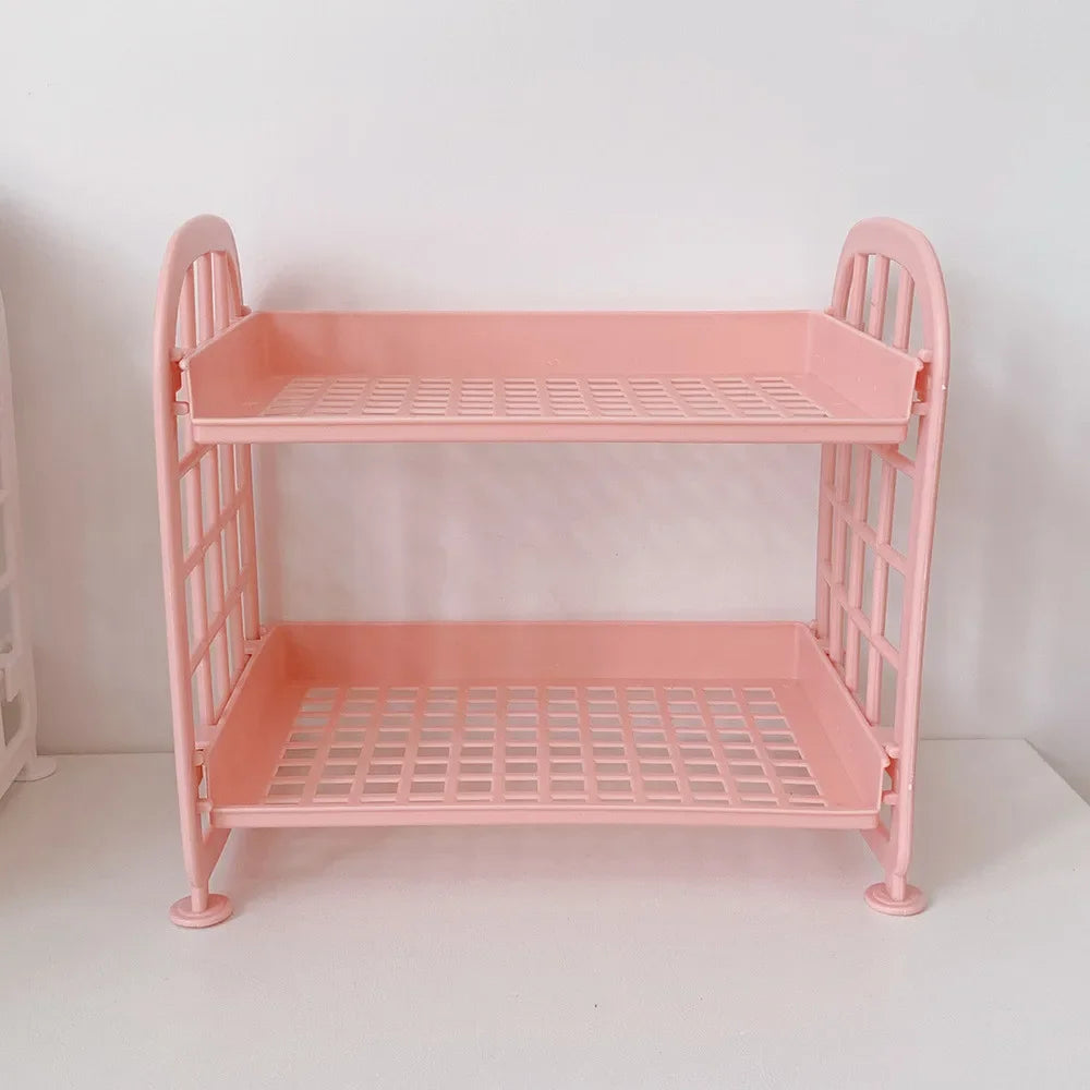 Desktop Storage Rack Multi-Layer Stationery Organizer Stand Office Home School Display Holder Rack Dormitory Desk Organizer