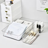 4PCS Desk Drawer Organizers Set Makeup Organizer Plastic Makeup Storage Clear Transparent Storage Box for Office Bathroom