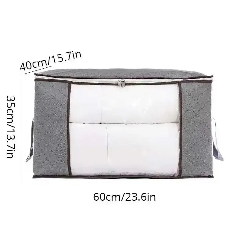 1/2Pcs Non-Woven Fabric Blanket Organizer Quilt Storage Bag Blanket Storage Bags Zipper Duvet Storage Cover Under Bed Storage