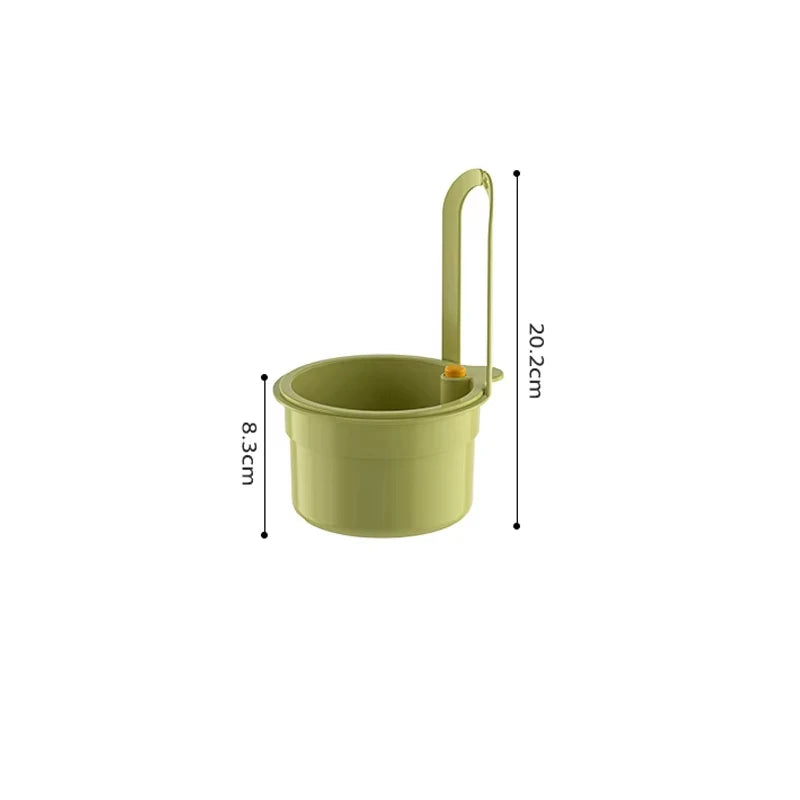 2IN1 Sink Drain Basket Faucet Hanging Filter Bag Adjustable Automatic Dumping Basket Sink Sponge Rack Kitchen Waste Collector
