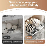 Sliding Kitchen Pull Out Pots And Pans Organizer Under Cabinet Storage Tray With 8 Adjustable Dividers For Cookware Lids Rack