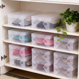 12 Piece Transparent Shoe Box Stackable Shoe Box Storage Plastic Shoe Box Dustproof Sports Shoe Box, Optional Specifications
