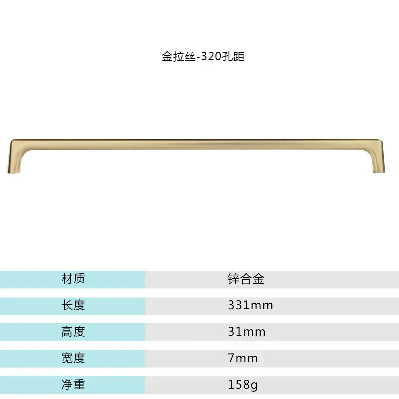 WV Cupboard Handles Kitchen Cabinet Storage Brass Gold Cabinet Door Handles Drawer Knobs Pulls Kitchen Furniture Handle Hardware
