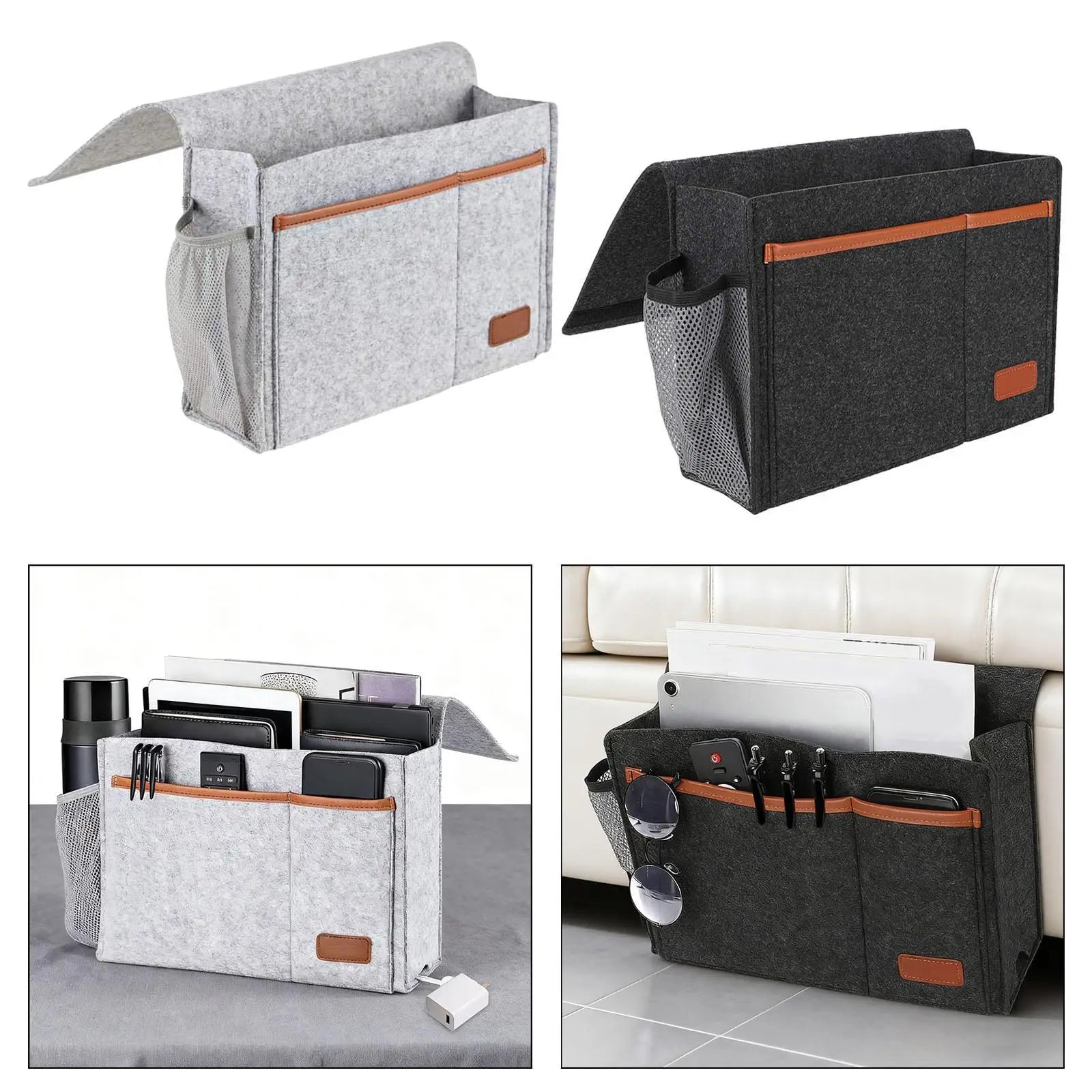 Hanging Bedside Bag, Under Mattress Storage Organizer, Bedside Pockets, Thick