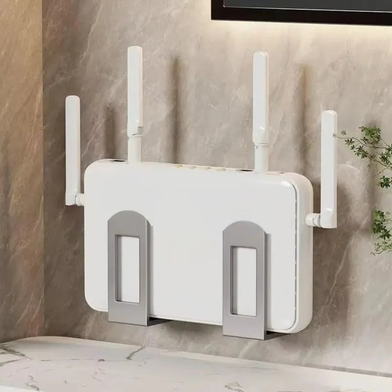 Wall-Mounted Router Set-Top Box Organizer with Adjustable Bracket, Multi-Purpose Cable Management Shelf for WiFi Devices Storage