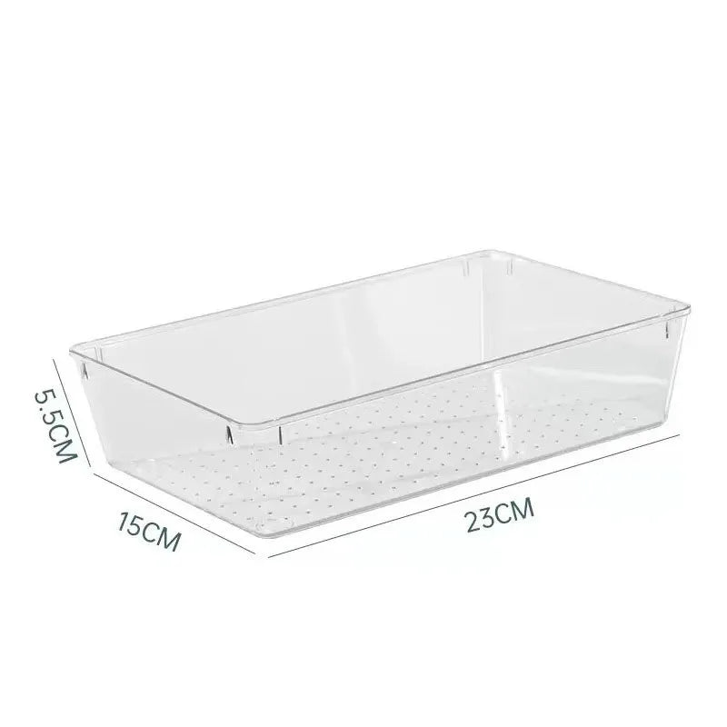 Drawer Organizers Clear Plastic Tub Containers for Bathroom Dressing Table Storage, Home Organization Makeup Kit