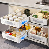 Pull Out Storage Tray Kitchen Sliding Cabinet Shelf with Slide Rails Drawer Spice Rack Bowl Dish Shelf Pantry Kitchen Organizer