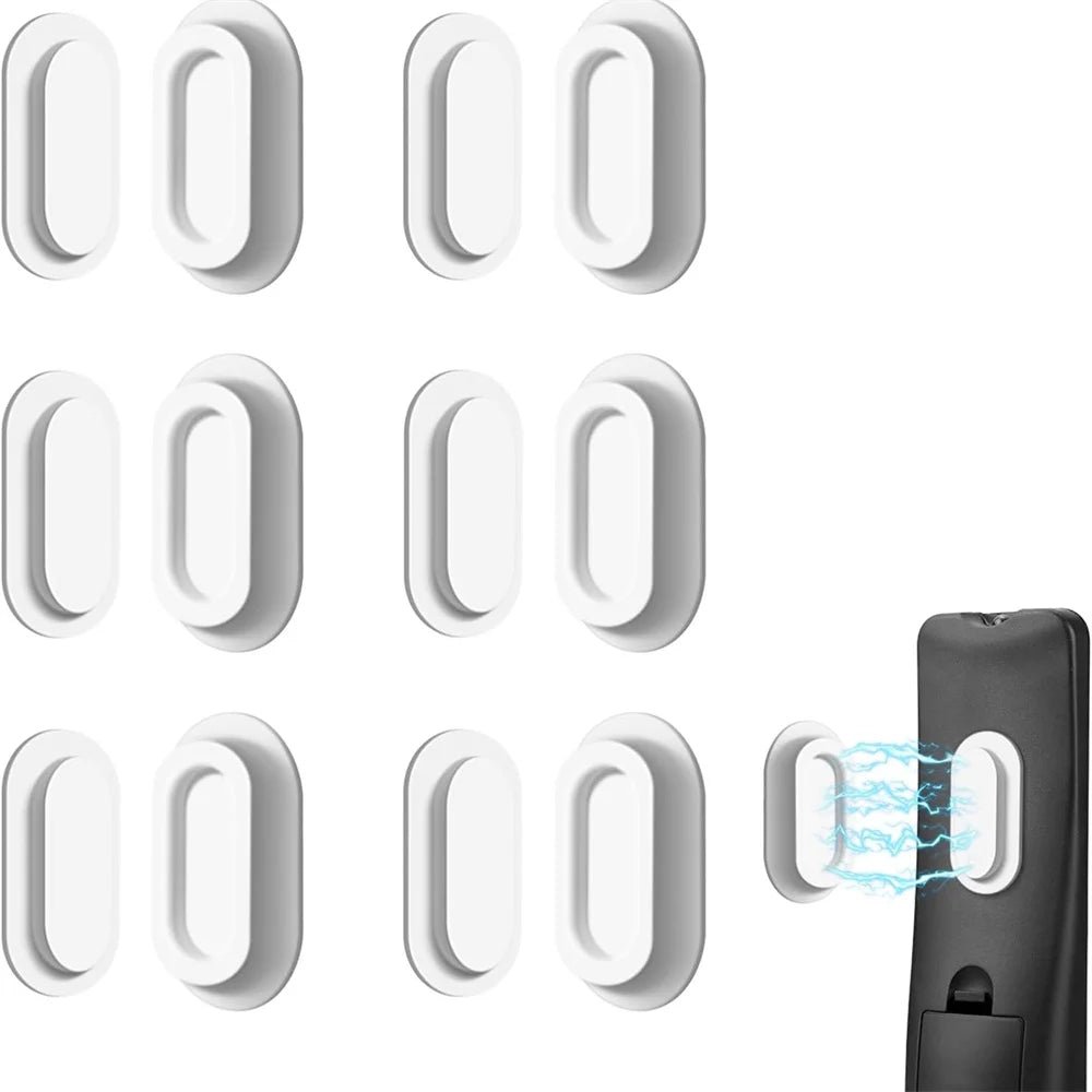 6 Pack Magnetic Remote Control Holder Wall Mount Soft Silicone Remote Control Caddy with Strong Adhesive Remote Holder