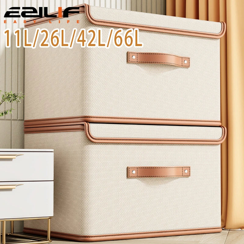 Clothes Storage Box With Lid For Household Use Wardrobe Underwear Storage Box Organizing Boxed Clothes Blankets Storage Basket