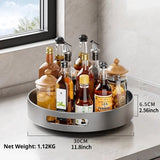 360° Rotating Kitchen Spice Rack Carbon Steel Lazy Susan Turntable Organizer for Pantry Cabinet Countertop