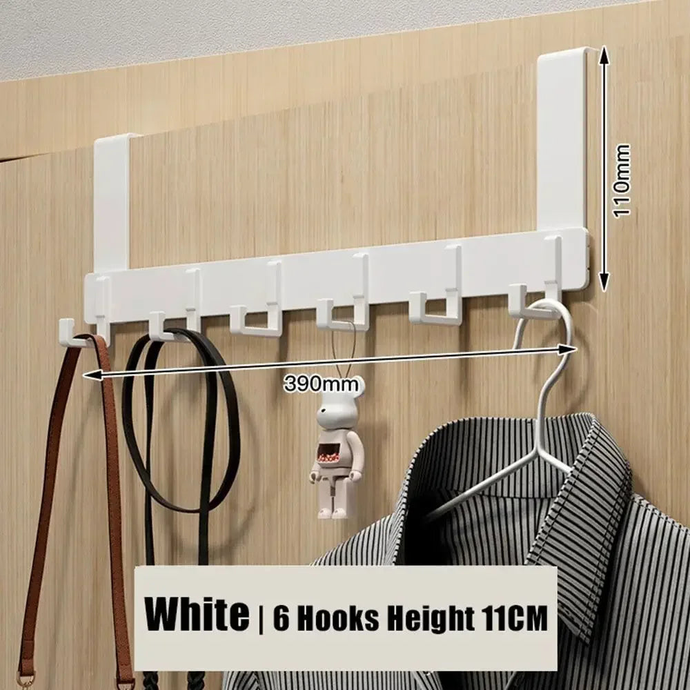 Door Hanger Storage 6 Hooks Over The Door Clothes Coat Hat Towel Hanger Home Organizer Rack Bathroom Kitchen Accessories Holder