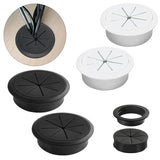 50mm 60mm Cable Grommet Desk Cord Hole Cover, Wire Outlet Port Threading Box Cover for Office Table Countertop Cable Management