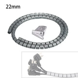 2m 8/10/16/22/28/32/42mm Cable Protector Wire Organizer Computer Cord Protective Bite Tube Clip Management Tool Spiral Winder