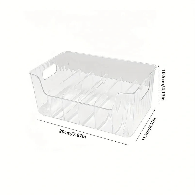 Large Capacity Spice Rack Transparent Divided Cosmetic Food Storage Box Countertop Spice Shelf Kitchen Pantry Cabinet Organizer