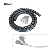2m 8/10/16/22/28/32/42mm Cable Protector Wire Organizer Computer Cord Protective Bite Tube Clip Management Tool Spiral Winder