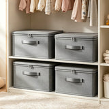 2pcs Set: 1pc Storage Box & 1pc Metal Combination Lock Large Thick Foldable Storage Bin, Ideal for Wardrobe Clothing Organization And Living Room Clutter Management
