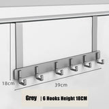 Hooks Over The Door 6 Hooks Clothes Coat Hat Towel Hanger Home Bathroom Organizer Rack Kitchen Accessories Holder