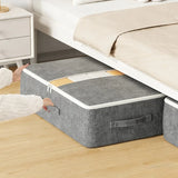 Underbed Storage Bag, Extra Large Waterproof Organizer for Clothes, Blankets, Seasonal Items - Foldable Wardrobe Box with Zipper