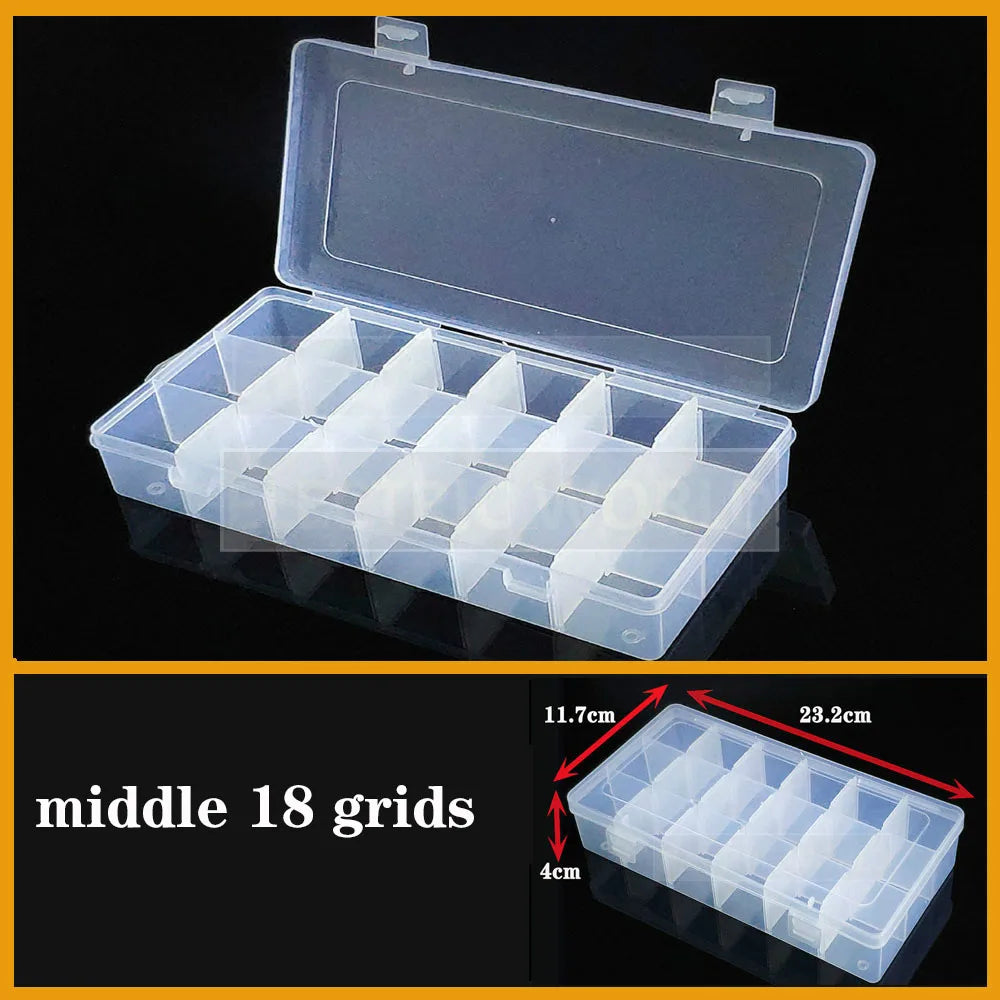 Transparent Plastic box Screw Compartment Box Jewelry Earring Display Case Container Clear Terminal Organizer Tool Storage boxes