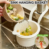 2IN1 Sink Drain Basket Faucet Hanging Filter Bag Adjustable Automatic Dumping Basket Sink Sponge Rack Kitchen Waste Collector
