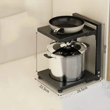 Kitchen Storage Rack Adjustable Plates and Pots Carbon Steel Storage Rack Free Layered Snap-on Floor Pot Rack Kitchen Storage
