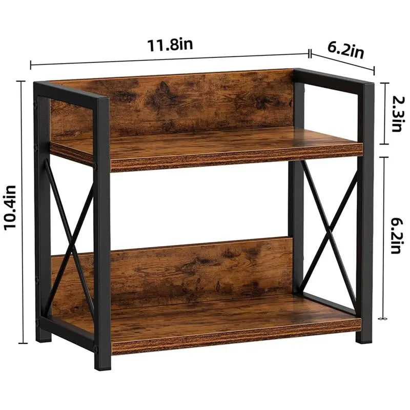 Spice Rack Ironwood Kitchen Countertop Seasoning Storage, Sturdy Durable Easy Organize for Coffee Cosmetics Bathroom