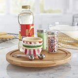 Solid Bamboo Lazy Susan Wood Turntable Tray Cabinet Organizer Balanced Smooth Spin Thicken Round Wood Tray Rotating Spice Rack
