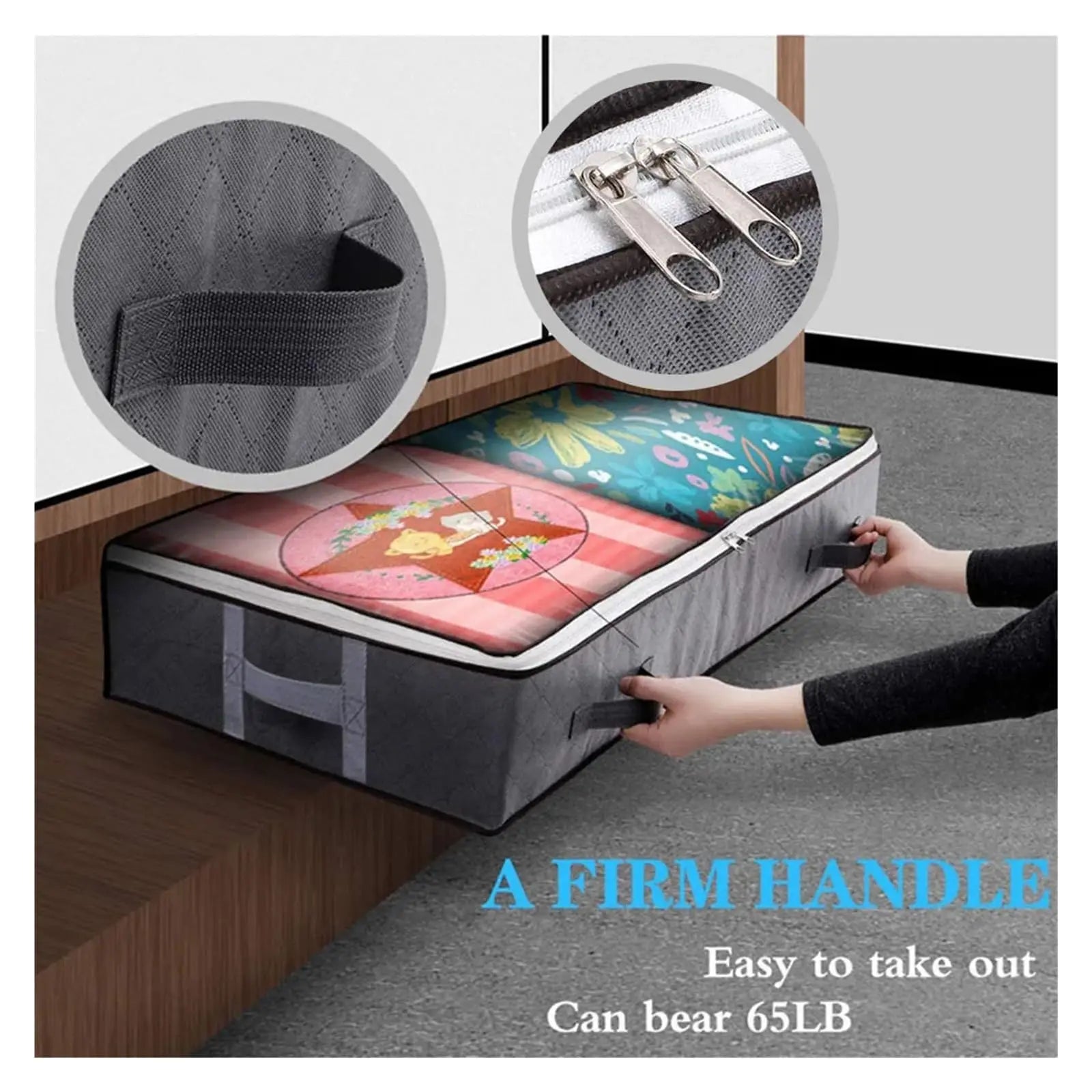 New Non-woven Underbed Quilt Storage Bag Organizer Wardrobe Clothes Dust Moisture-proof Finishing Bag Foldable Storage Box