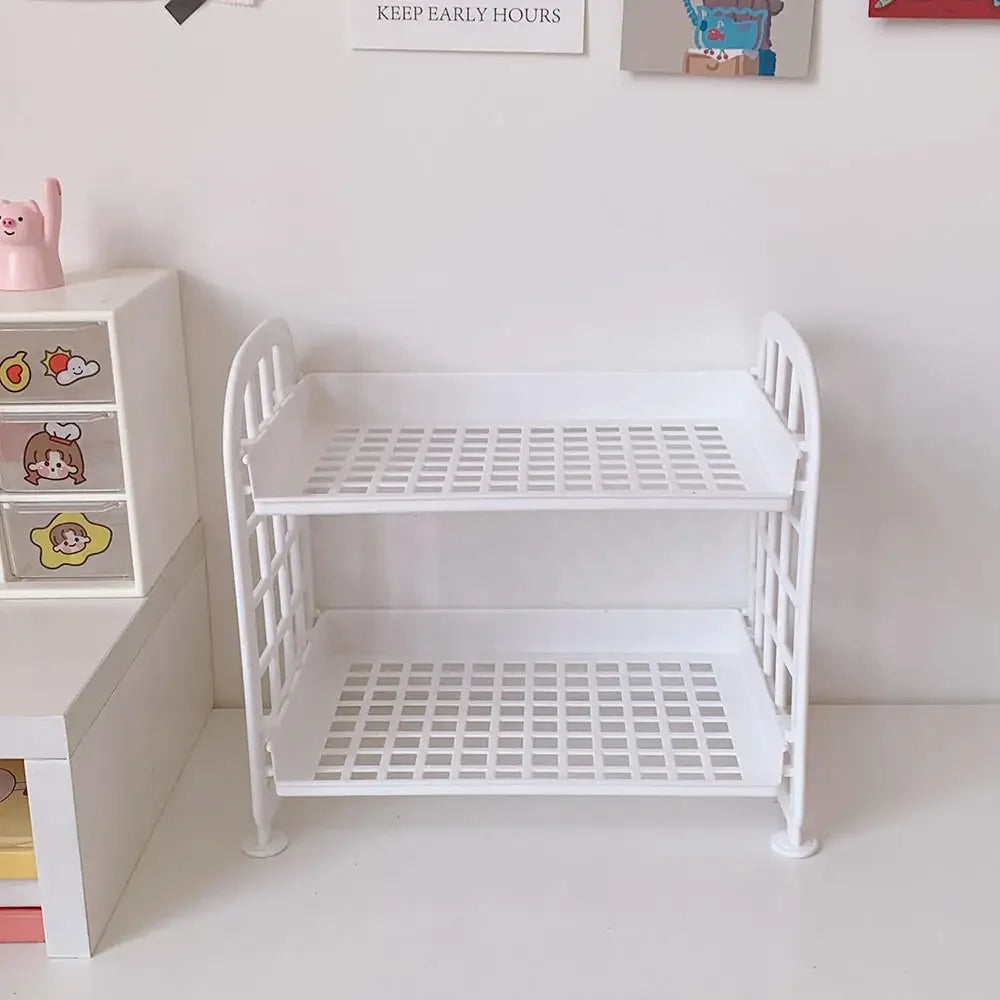 Desktop Storage Rack Multi-Layer Stationery Organizer Stand Office Home School Display Holder Rack Dormitory Desk Organizer