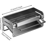 Kitchen Shelf with Pole. Sink Cloth Sponge Drain Faucet Sink Dishwashing Steel Wire Ball Sponge Wipe Storage, Tilted Water Tray