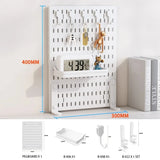 Desktop pegboard storage kit: Stand-up clip - on panels, perfect for home office and study storage.