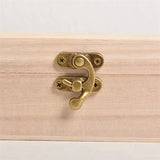 1Pc Retro Jewelry Box Organizer Desktop Natural Wood Clamshell Storage Case