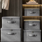 2pcs Set: 1pc Storage Box & 1pc Metal Combination Lock Large Thick Foldable Storage Bin, Ideal for Wardrobe Clothing Organization And Living Room Clutter Management