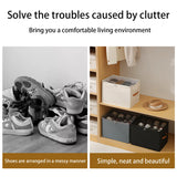 Shoes Storage Organizer Collapsible Fabric Bin Shoe Storage Bag Foldable Storage with Handles & Clear Cover for Entryway Bedroom
