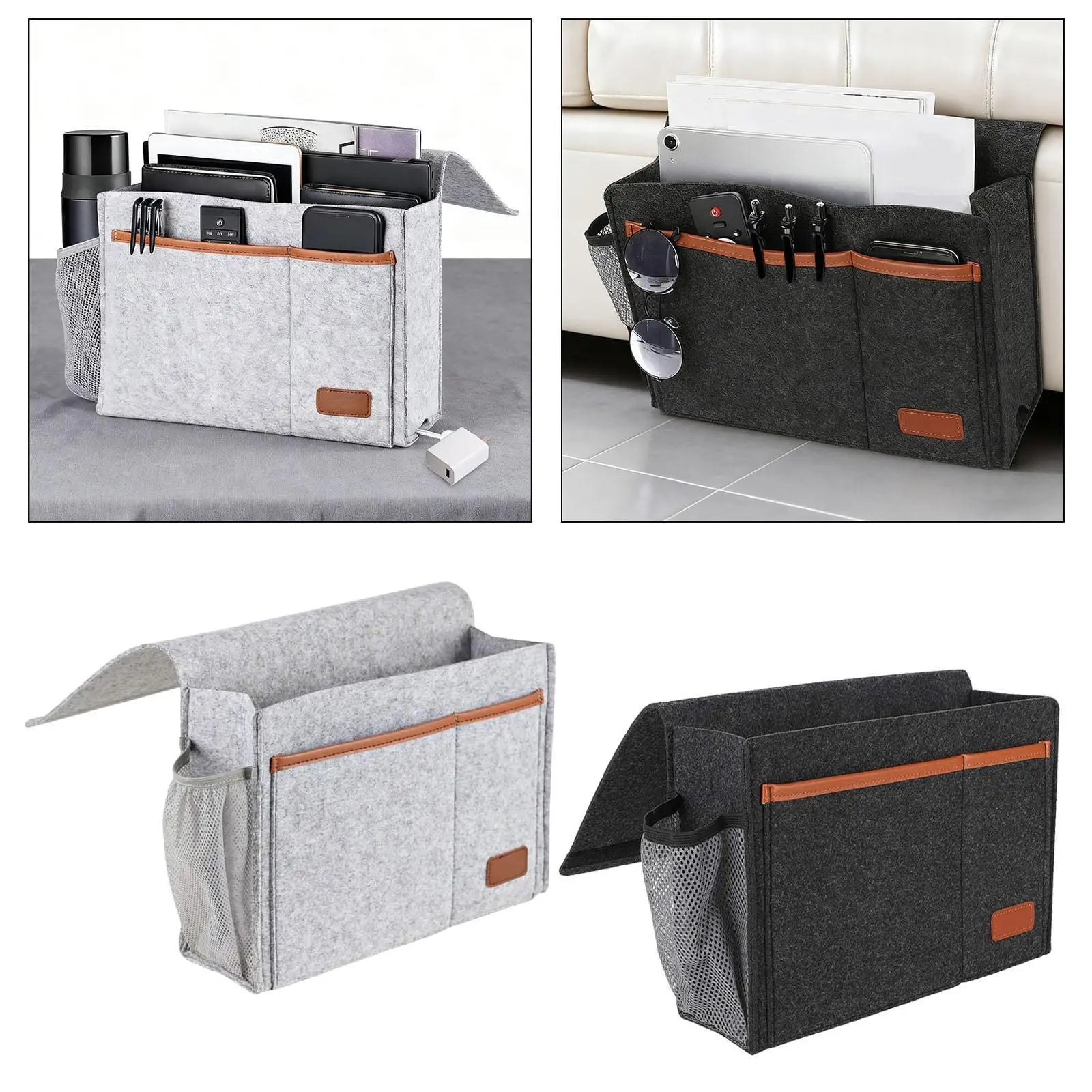 Hanging Bedside Bag, Under Mattress Storage Organizer, Bedside Pockets, Thick