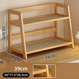 New Fashion 2 Layer Wooden Storage Shelf Multipurpose Countertop Organizer Durable Bamboo Storage Shelf Kitchen Rack
