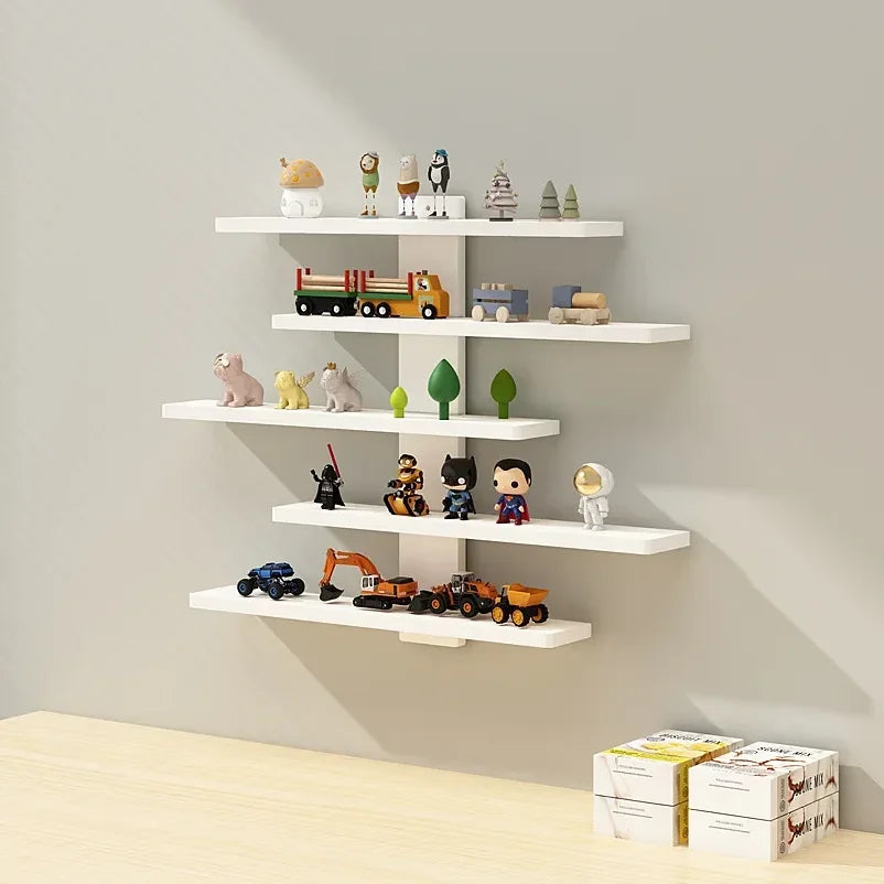 Lightweight Wall-Mounted 5-Tier Display Shelf for Building Block Figures - Large Capacity, Easy Install Blind Box Organizer Rack