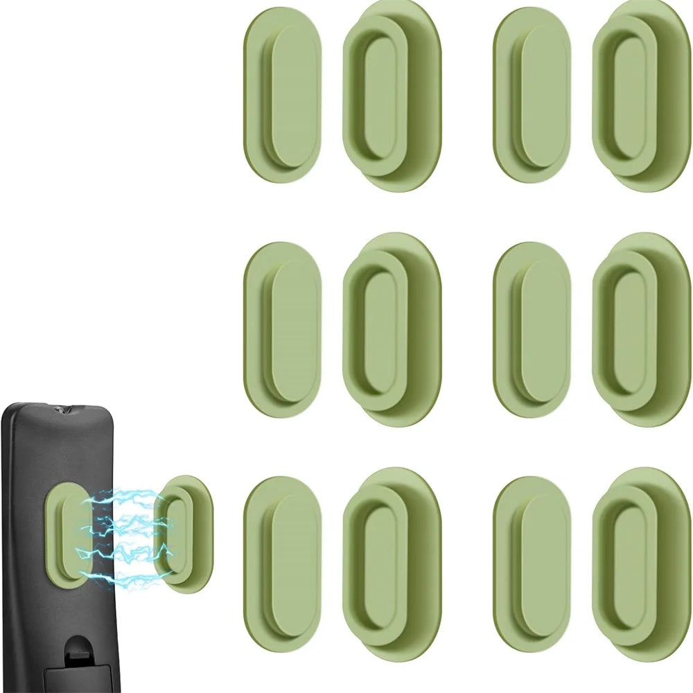 6 Pack Magnetic Remote Control Holder Wall Mount Soft Silicone Remote Control Caddy with Strong Adhesive Remote Holder