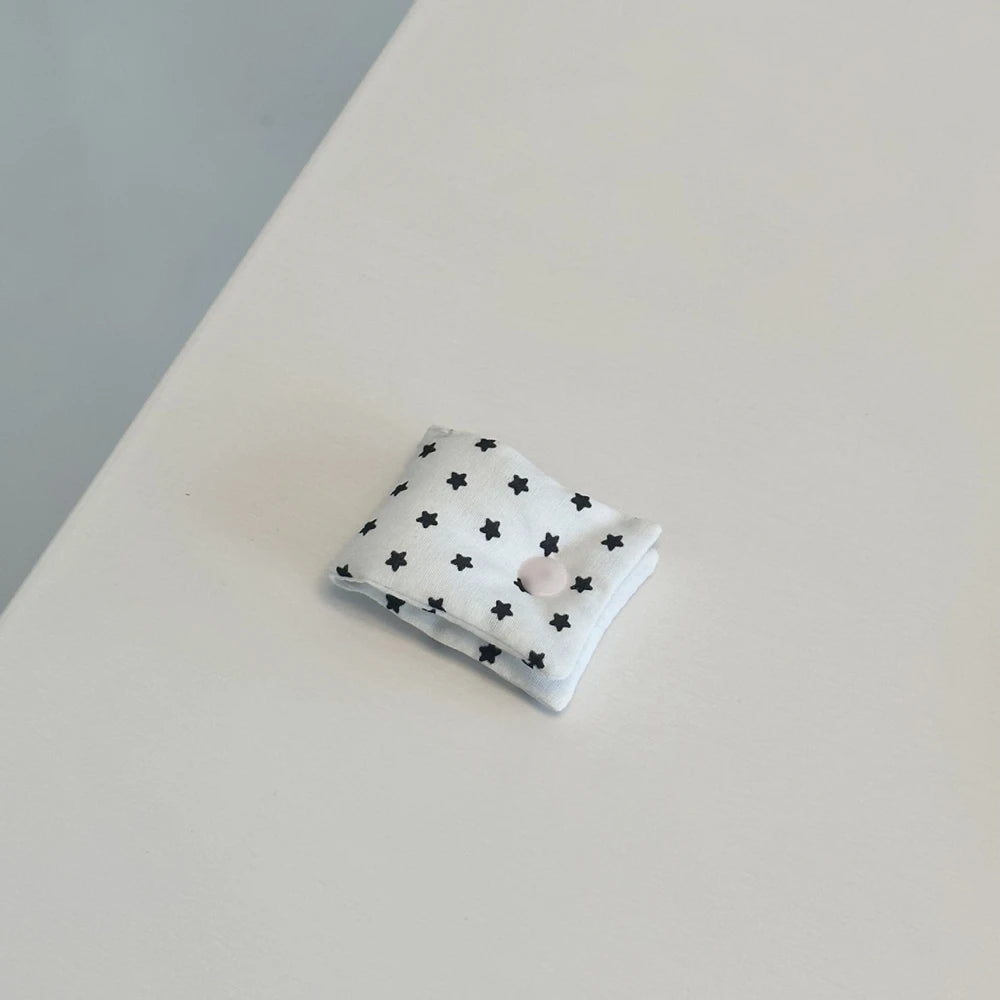 Y2k Japanese Earphone Decoration Accessories Handmade Fabric Star Wave Point Earphone Storage Bag Data Cable Organizer