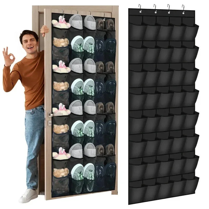 14/24/40 Grids Over The Door Shoe RackMesh Pockets Hanging Shoe Organizer For Closet Hanging Shoe Rack Holder