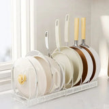 Pot Rack Bowl and Plate Storage Rack Multi-layer Retractable Adjustable Carbon Steel Pan Dish Drying Cookware Rack Kitchen Tools