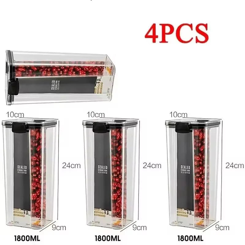 460-1800ml Sets Stackable Kitchen Sealed Jar Plastic Food Storage Box Multigrain Tank Bottle Dried Fruit Tea Storage Containers