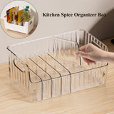 Countertop Condiment Rack Modular Kitchen Spice Organizer Box with Adjustable Dividers for Bottles/Jars 〔QTG329〕