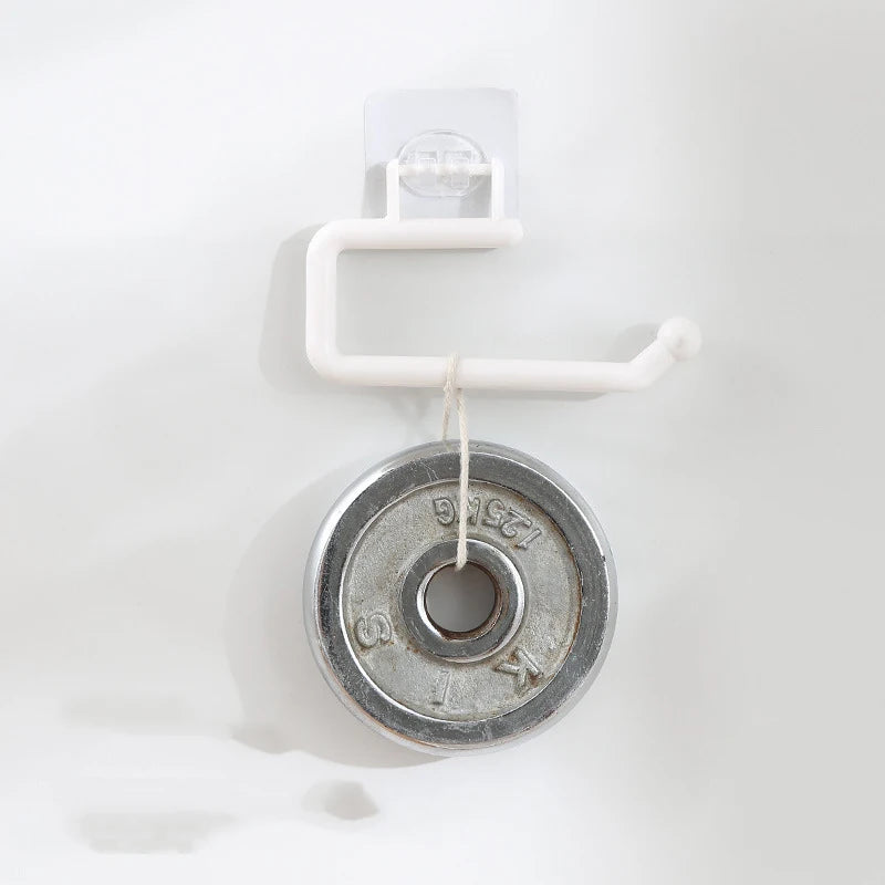 No-Drill Under Cabinet Paper Towel Holder with Towel Hook,Self-Adhesive Plastic Paper Roll Rack,Kitchen Tissue & Cloth Organizer