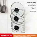 Kitchen Organizer Rack Wall Hanging Pot Cover Rack Five-Layer Pot Lid Metal Rust-Free Multifunctional Rack Pot Lid Storage Rack